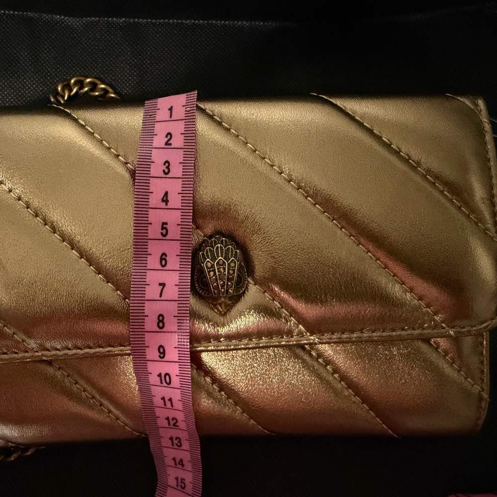 Kurt Geiger Metallic Gold Quilted Clutch - Picture 7 of 7